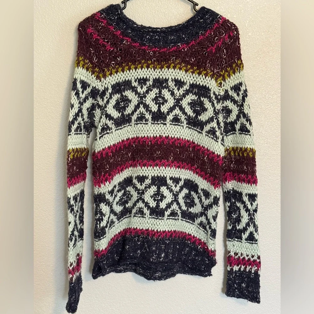 Free People Oversized Multicolor Chunky Knit Sweater - Picture 3 of 3